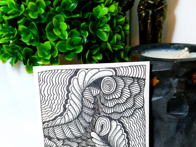 Фото Мастер-класс Рисуем терапевтичную открытку в стиле Зентангл