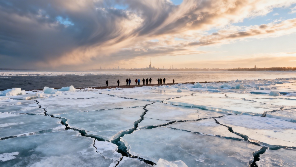 Спутники зафиксировали рекордное ледяное покрытие Финского залива в Петербурге