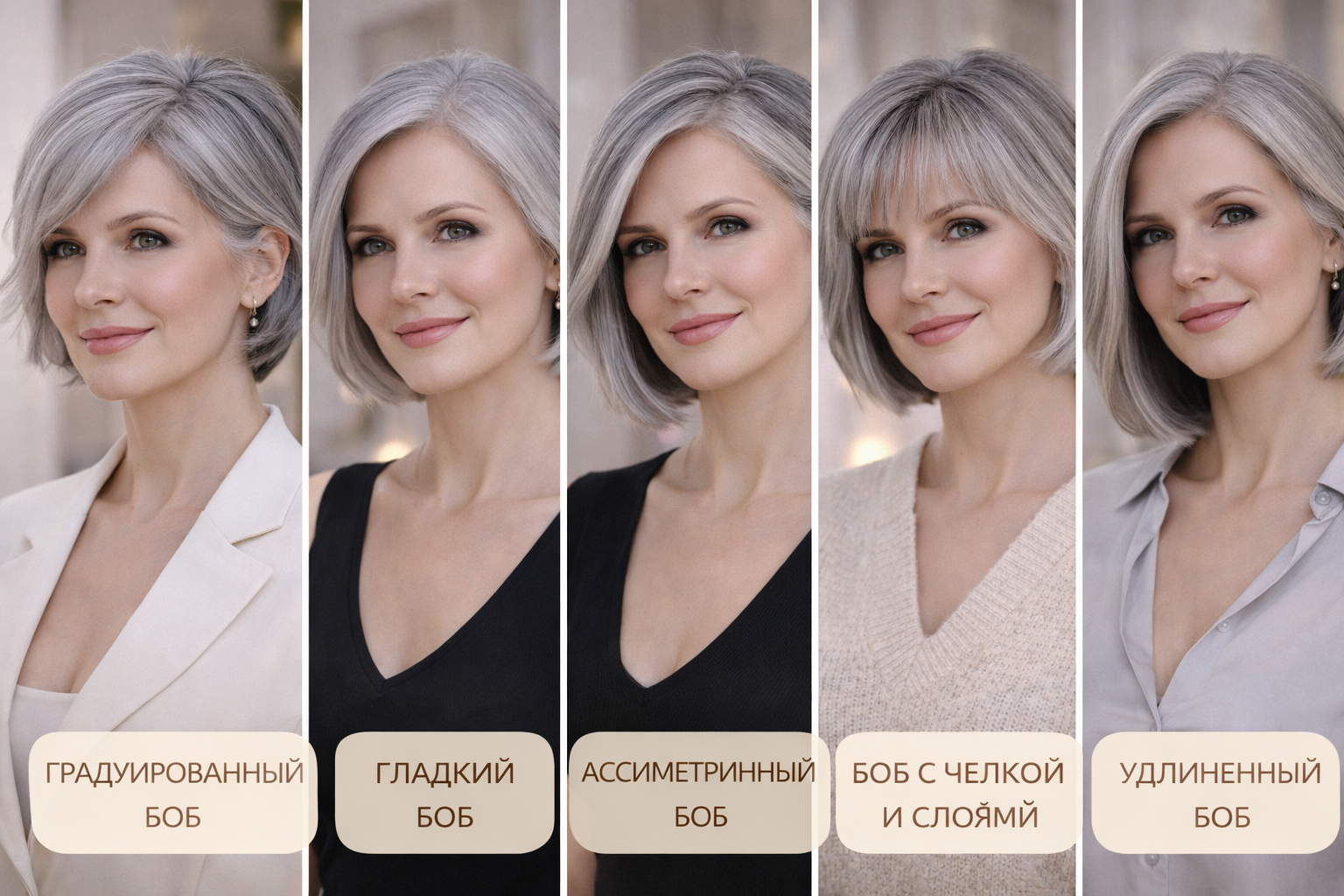 Прически для седых волос