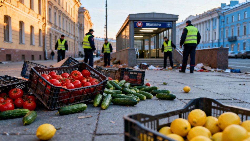 В Петербурге изъяли более 500 кг овощей и фруктов при ликвидации нелегальных точек