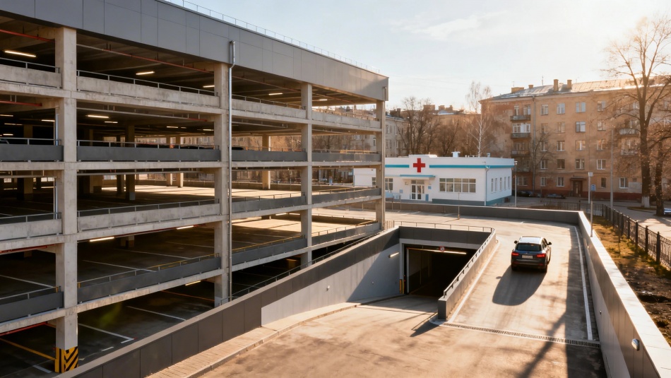 В Песочном открылся новый шестиэтажный паркинг для онкокластера