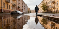 Жители Петербурга столкнулись с затоплением улицы Профессора Качалова